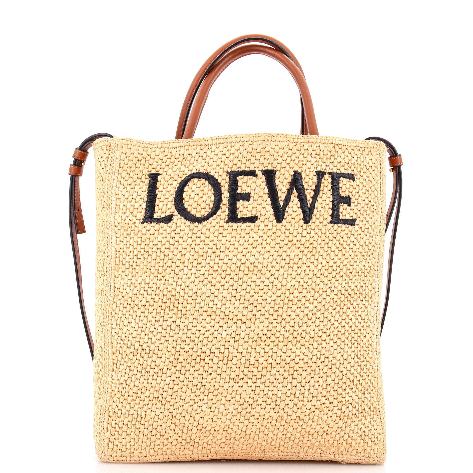 Loewe North South A4 Tote Raffia And Leather